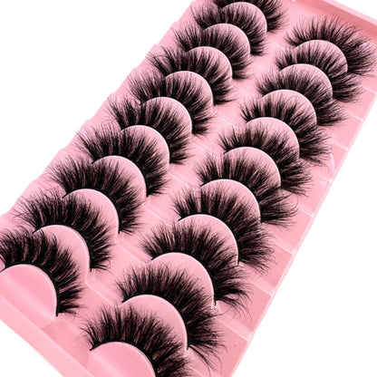10 Pairs Faux Mink Eyelashes Handmade False Eyelashes Natural Nude