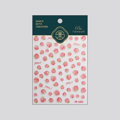 Pink Translucent Peach Jelly Texture 5D Soft Embossed Reliefs Self