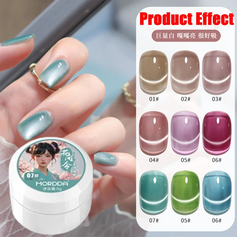 5g/Bottle White Moonlight Nail Cat's Eye Gel Magnetic Satin Gel Polish