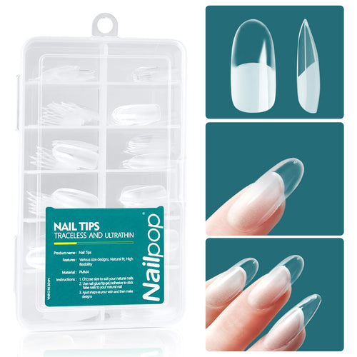 Nailpop 120pcs Acrylic Nails Fake Capsule Short Almond Coffin Square