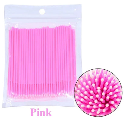 Cleaning Micro Cotton Brush Lash Extension 100Pcs Eyelash Swab