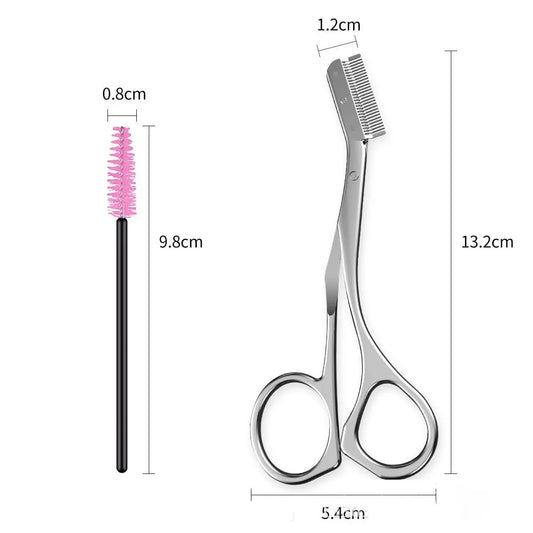 Stainless Steel Eyebrow Scissors With Eyebrow Comb High Quality Makeup