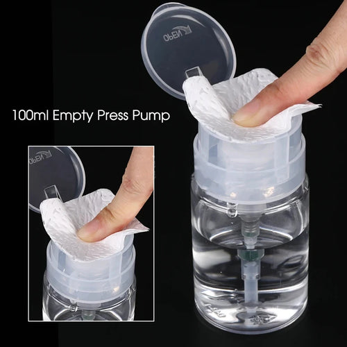 200ML Empty Pump Liquid Alcohol Press Nail Polish Remover Cleaner