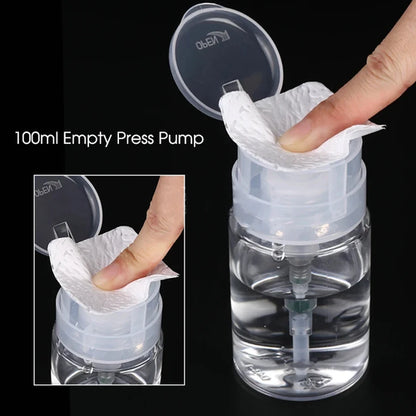 200ML Empty Pump Liquid Alcohol Press Nail Polish Remover Cleaner