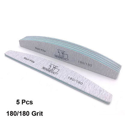 5/25Pcs/Lot Nail File Mix Color 80/100/150/180/240 Grit Professional