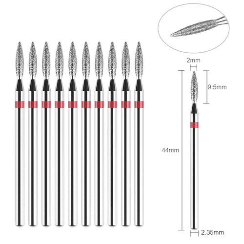10Pcs Diamond Milling Cutter For Manicure Electric Nail Drill Bits
