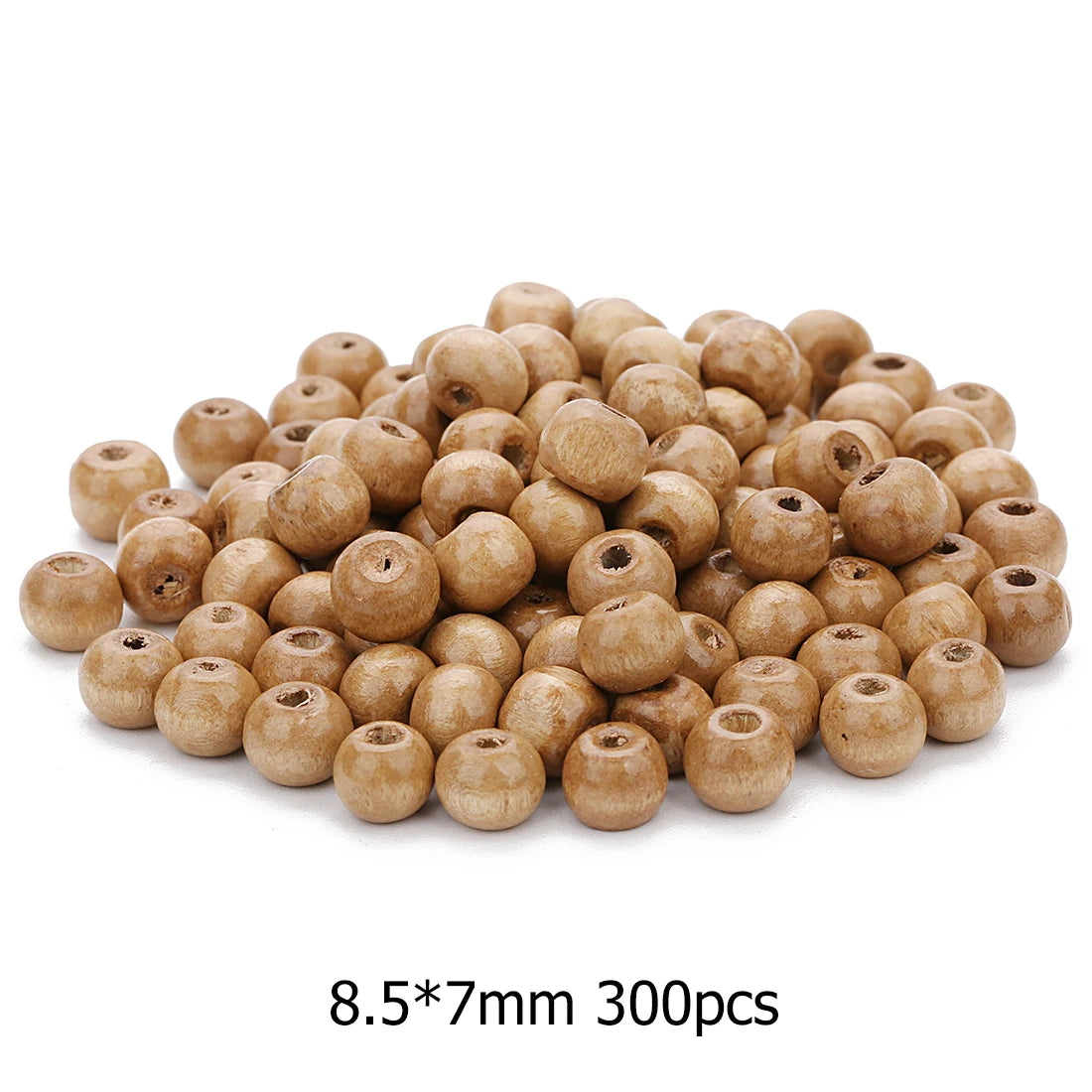 100-300pcs/string 5mm Round Natural Wood Spacer Beads, Wooden Prayer Beads for DIY Necklaces Bracelets, Jewelry Making Supplies