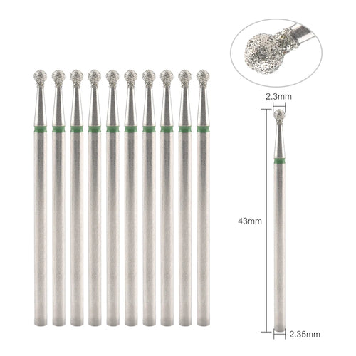 10Pcs Diamond Milling Cutter For Manicure Electric Nail Drill Bits
