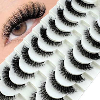 MKYDCG New 10 pairs 3D Mink Lashes Faux Mink Fluffy Lash Soft Full