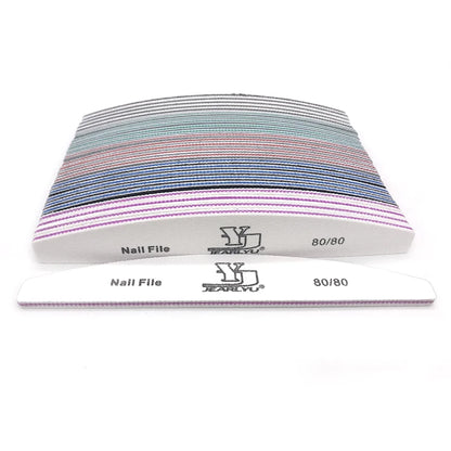 5/25Pcs/Lot Nail File Mix Color 80/100/150/180/240 Grit Professional