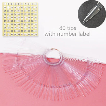 80/50/20pcs Nail Display Sticks Nail Swatch False Nail Tips Nail Gel