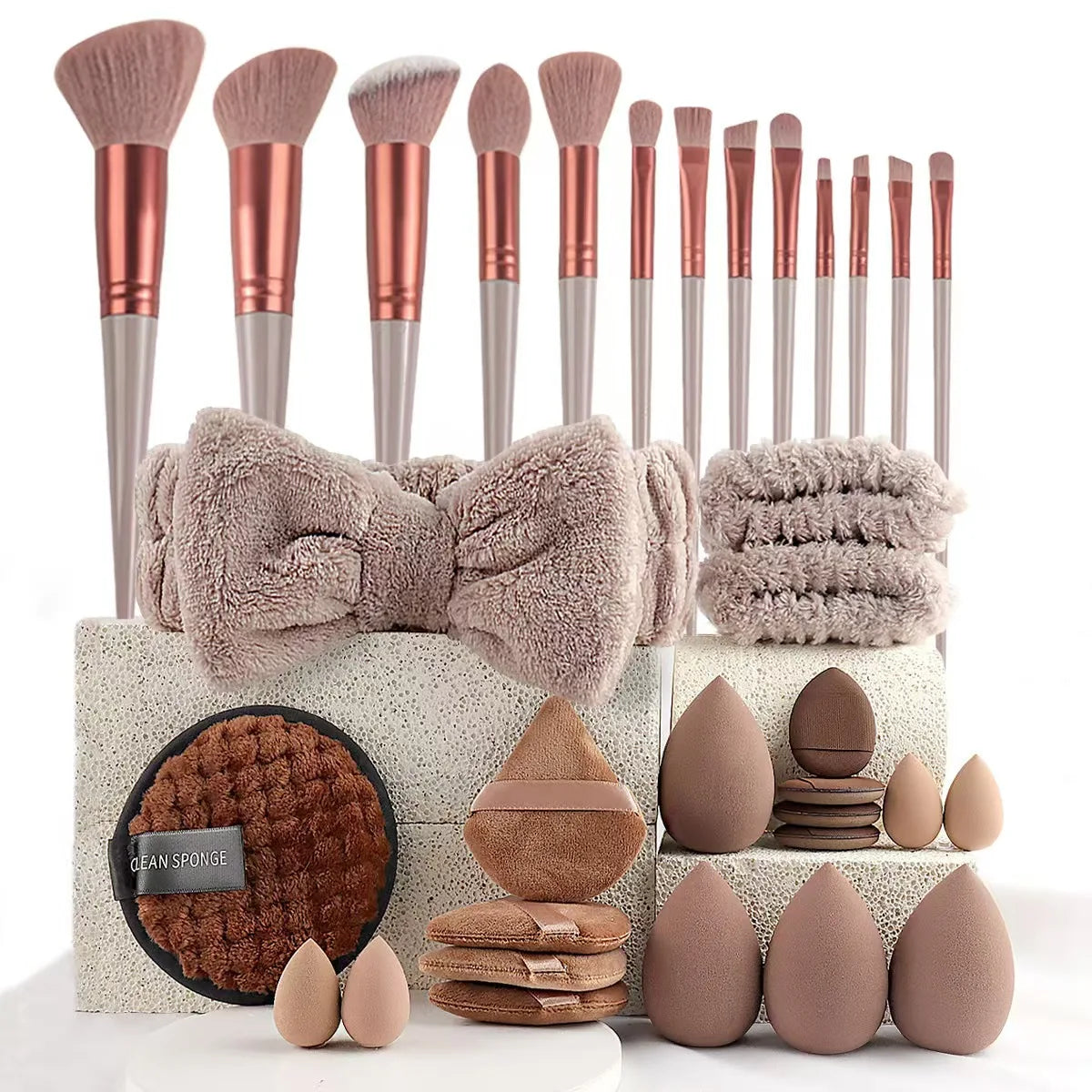 33pcs beauty set makeup kit  large and small beauty sponges for