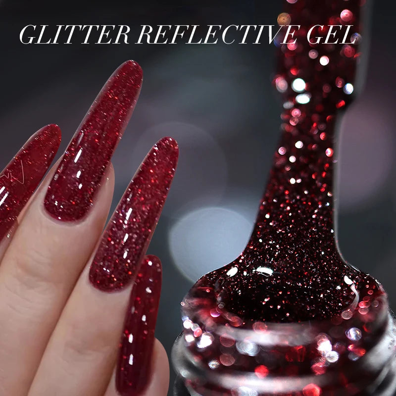 UR SUGAR 15ml Sliver Reflective Nail Gel Polish Shining Glitter Semi