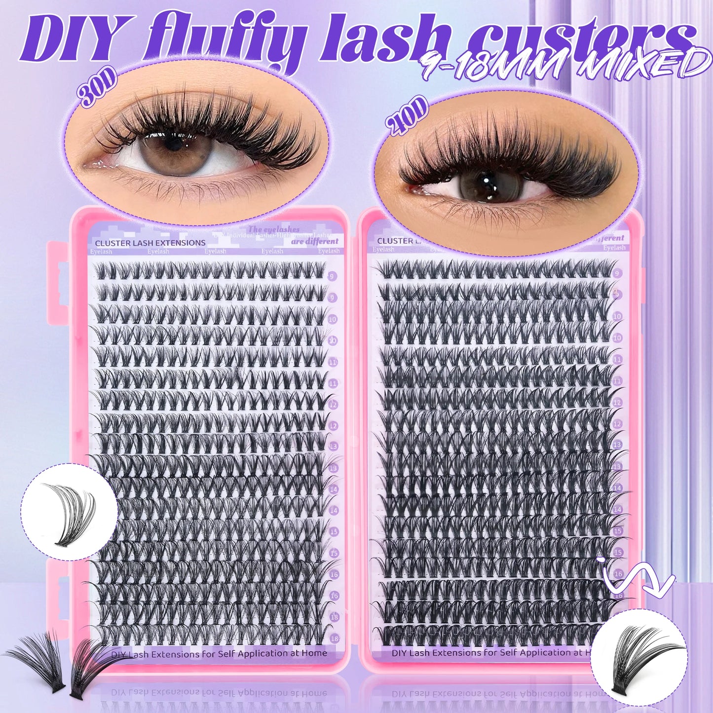 720/200pcs eyelash Extension Kit Fluffy Eyelash Extension kit with