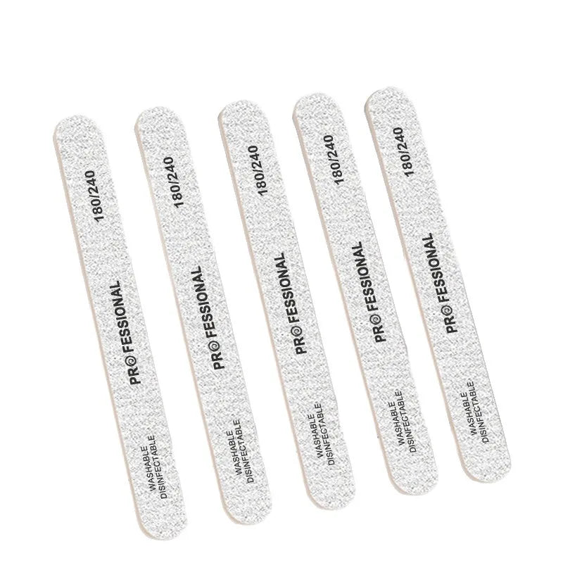 10/25/50Pcs Nail File 100/180/240 Wooden Sanding Buffer Block Pedicure