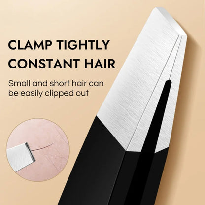 CNK  Wholesale  Stainless Steel Black Eyebrow Tweezer with Slant and