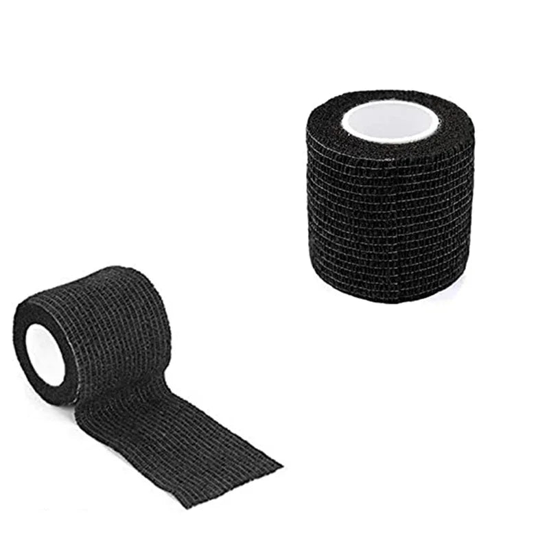 5/10/15/20 Black Tattoo Grip Bandage Cover Wraps Tapes Nonwoven