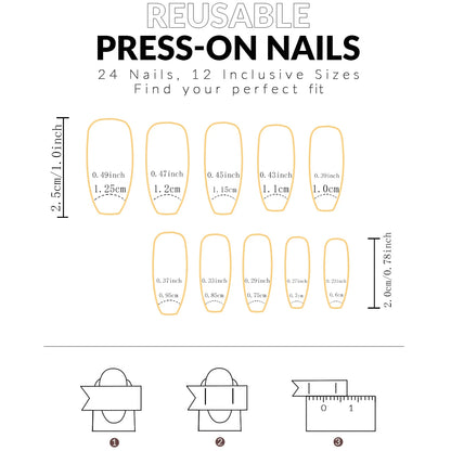 24PCS/ brown ballet-shaped fake nails instantly upgrade your look with