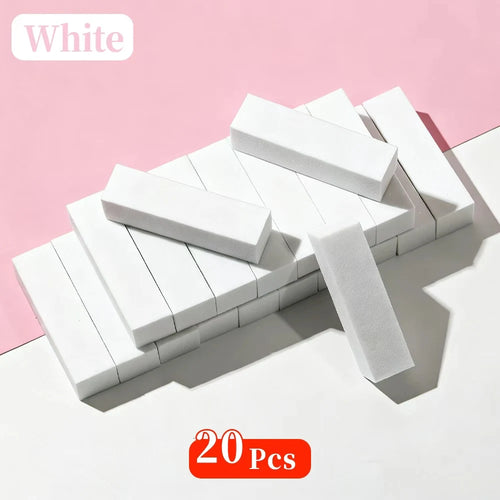 LINMANDA 5/20Pcs White Nail Buffer Block 4 Way Professional Nail Files