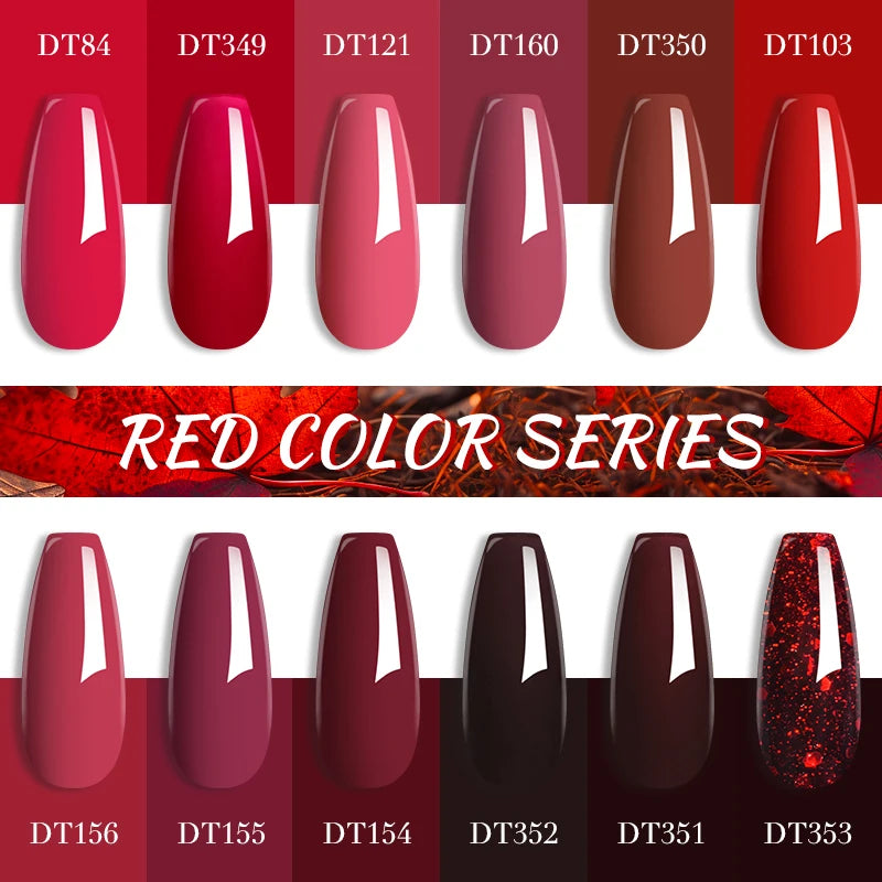 MEET ACROSS 7ml Wine Red Gel Nail Polish Long-Lasting French Style Gel
