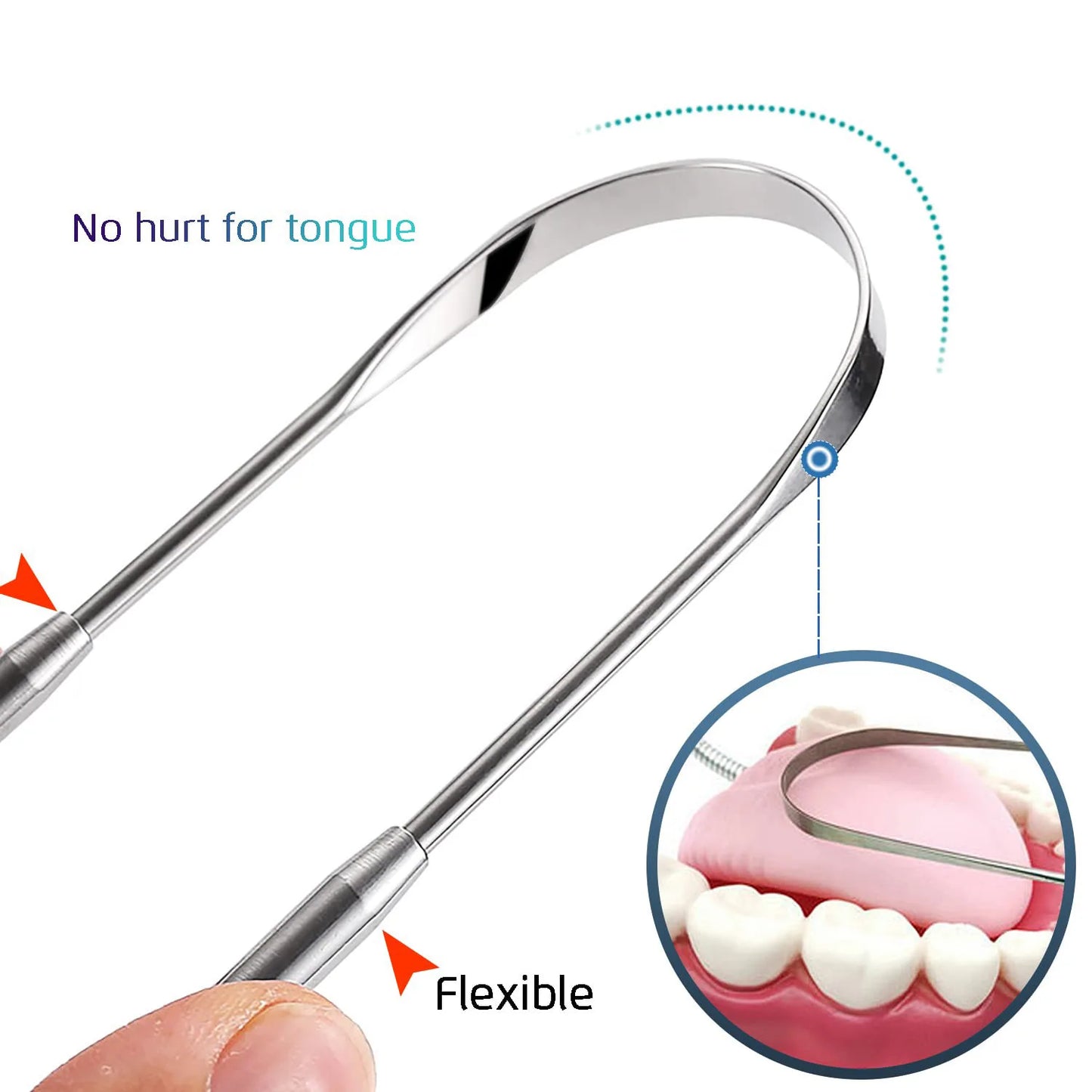 1/2/3Pcs Reusable Stainless Steel Useful Tongue Scraper Cleaner Fresh