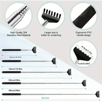 Extendable Portable Telescoping Metal Back Scratchers Hand Massager