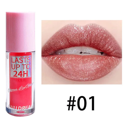 Flowing light Glitter Lip Glaze Long Lasting Lip Gloss Waterproof