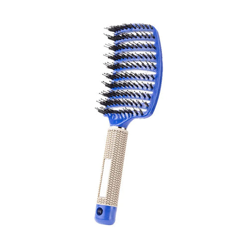 Hair Brush Scalp Massage Comb Hairbrush Boar Bristle Nylon Women Wet