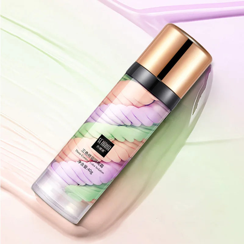 Three color press release cream concealer isolate makeup facial base