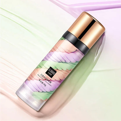 Three color press release cream concealer isolate makeup facial base