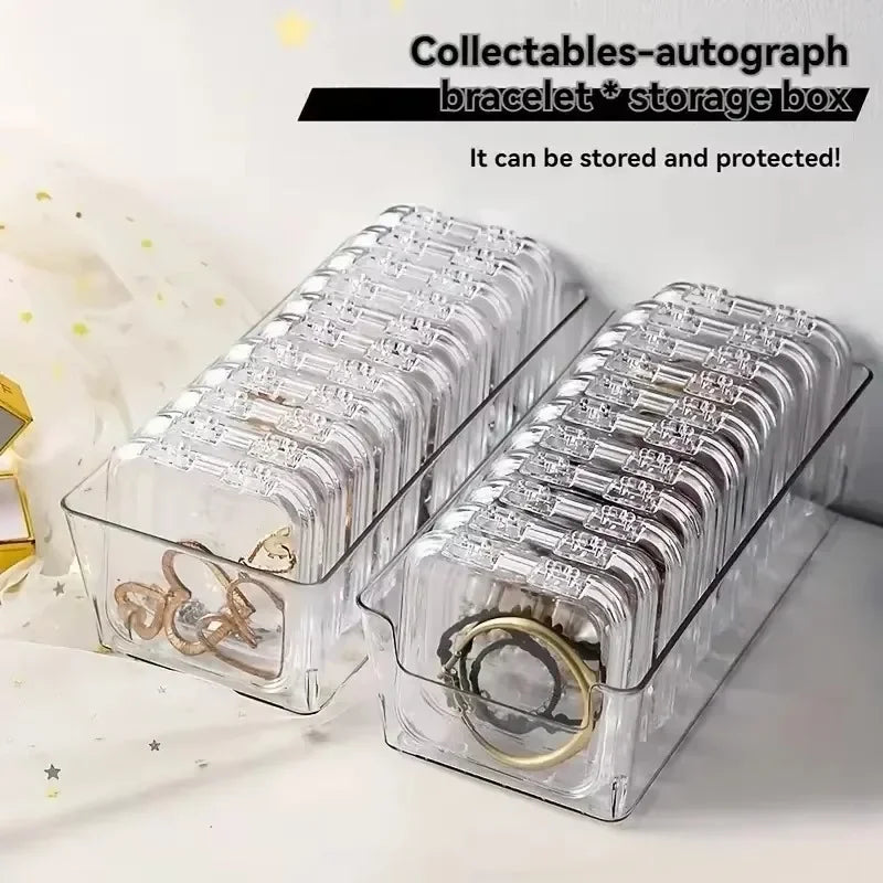 10PCS Press-On Nail Storage Acrylic Boxes with Adhesive Sheets