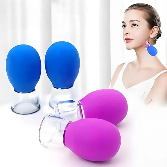 2/4 Pieces Facial Cupping Set Eye Face Vacuum Massage Anti Cellulite