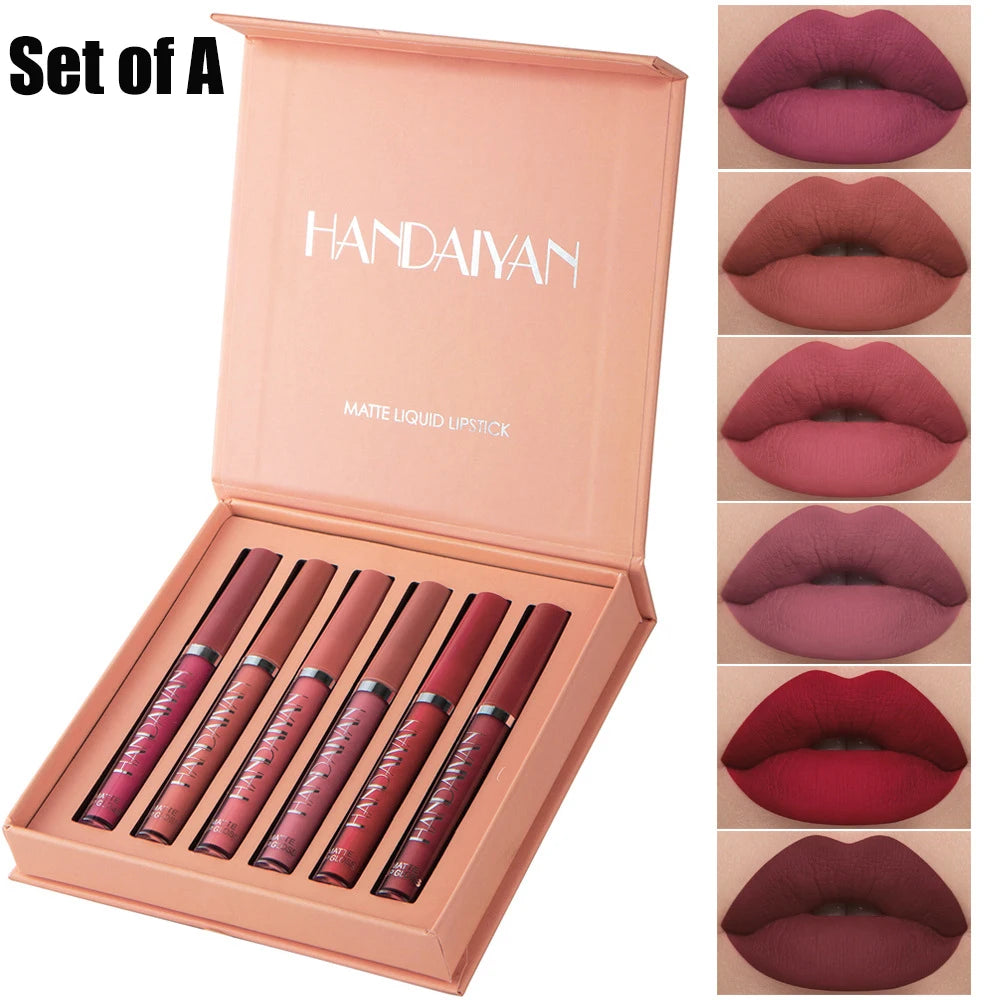 Non-sticky cup matte liquid lipstick set gift box