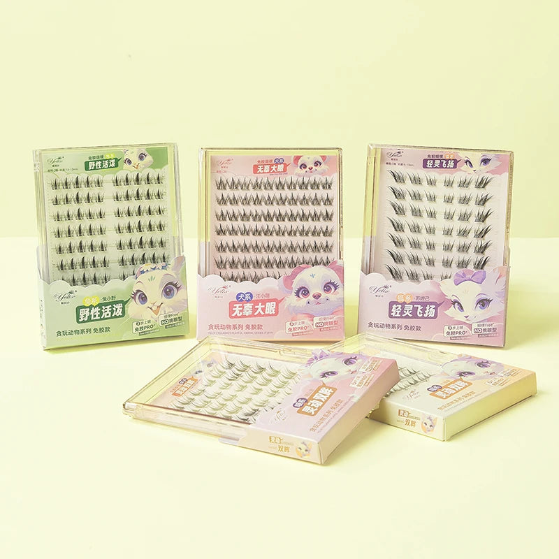 Yelix DIY Clusters Eyelashes Glue-free False Eyelashes Natural Eyelash