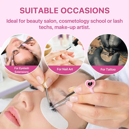 100 PCS Disposable Heart-shaped Plastic Glue Ring Cup Eyelash