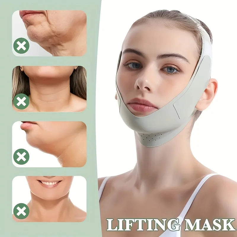Graphene V-Shape Face Lift Band - Adjustable Double Chin Reducer,