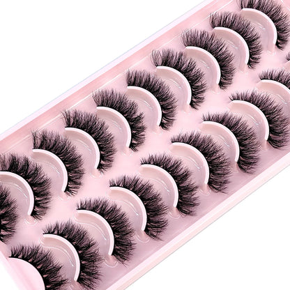 HBZGTLAD New 10 Pairs Natural False Eyelashes Fake Lashes Long Makeup