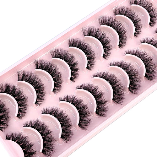 HBZGTLAD New 10 Pairs Natural False Eyelashes Fake Lashes Long Makeup