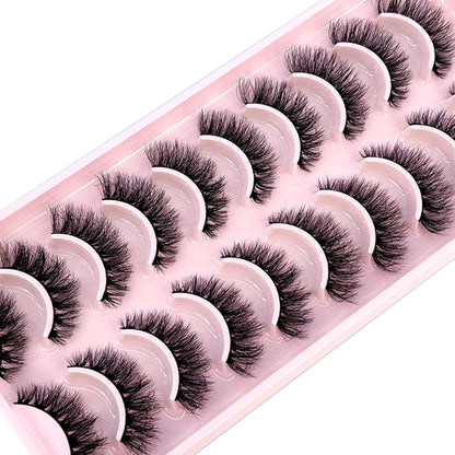 HBZGTLAD New 10 Pairs Natural False Eyelashes Fake Lashes Long Makeup