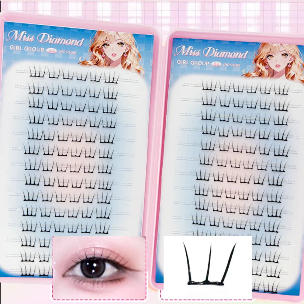 Large Capacity Korean Style Eyelashes Clusters Dense Comics Artificial