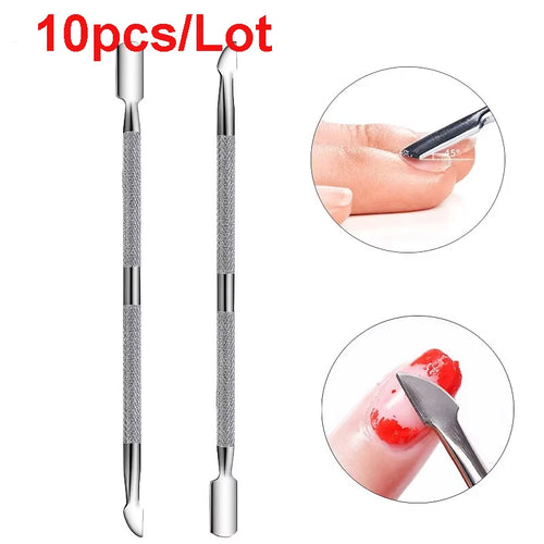 Double-ended Stainless Steel Cuticle Pusher Dead Skin Push Remover For