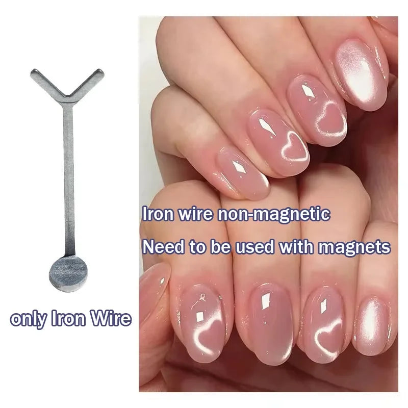 2Pcs Y-shaped Love Heart Magnetic Auxiliary Tool Cat's Eye Match with