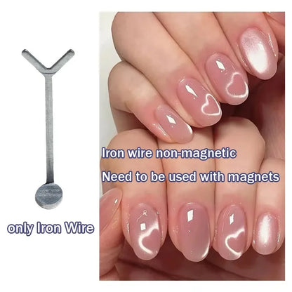 2Pcs Y-shaped Love Heart Magnetic Auxiliary Tool Cat's Eye Match with