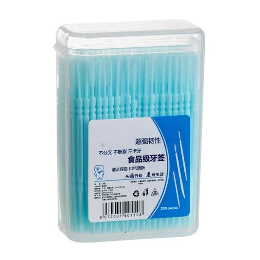 200pcs Boxed Toothpick Brush Portable Portable Plastic Toothpick