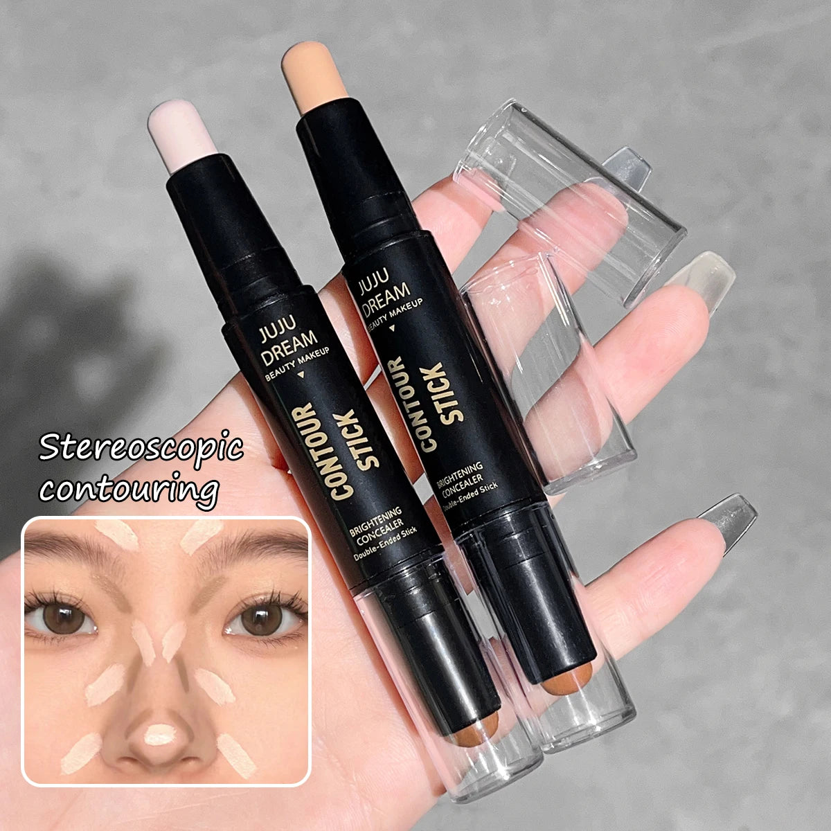 Double-ended dual-purpose high-light trimming stick, three-dimensional