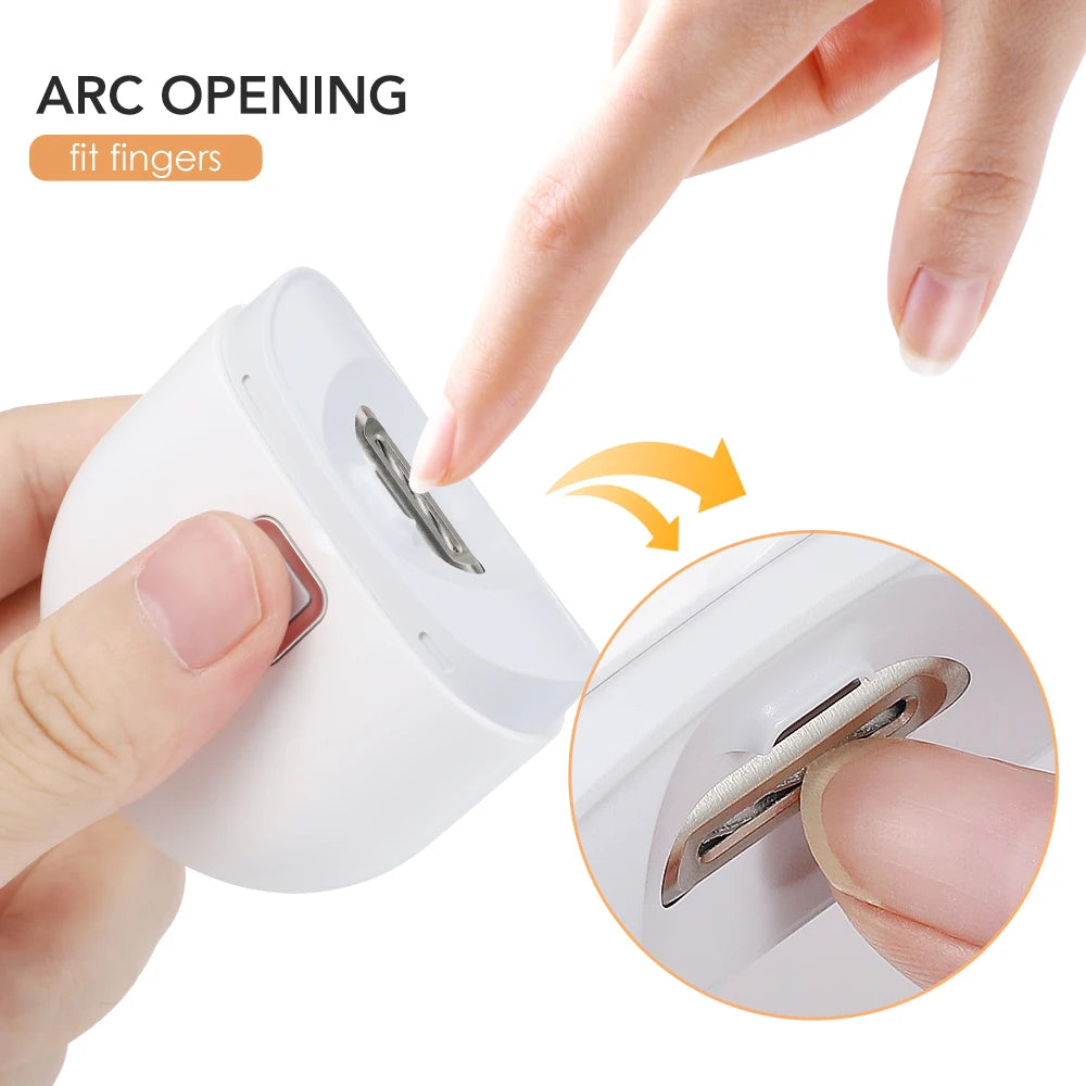 Electric Nail Clipper With LED Light Automatic Nail Polishing Grinder