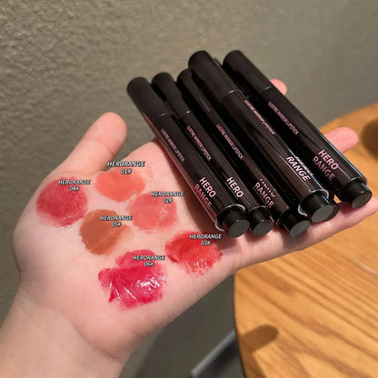HERORANGE Push-button Mirror Lipstick Moisturizing Long-lasting Lip