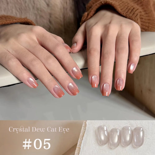 1-9pcs TC Flow Light White Cat Eye Gel Nail Polish Ultra Shine Soak
