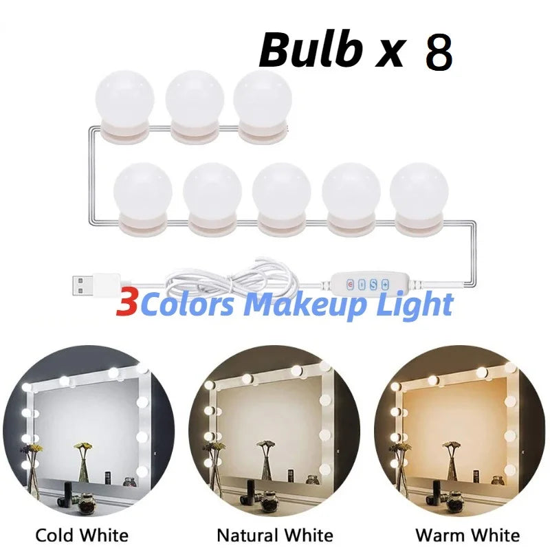 Makeup Mirror LED Light Bulbs Vanity Lights USB 12V Bathroom Dressing Table Lighting Dimmable LED Vanity Light For Mirror Light