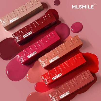 MLSMILE 6 Color Non-stick cup Velvet Satin Gloss Lip glaze Mist Liquid